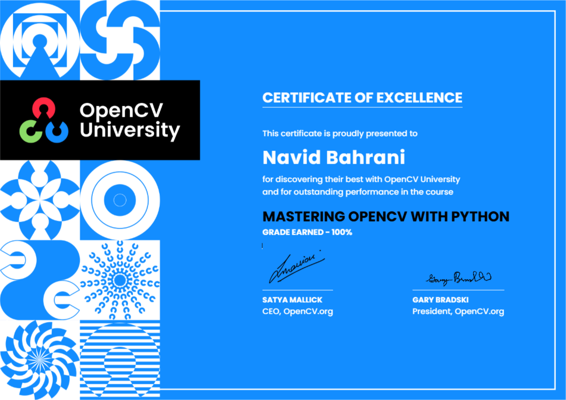 OpenCV MOCV Certificate | OpenCV